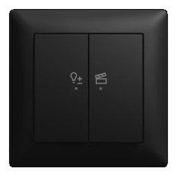 BUSCH-JAEGER LED Dimmer Insert flex, 1-gang Complete set with 2-gang control element, Wireless – 2CKA006200A0951