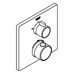 GROHE Grohe THM-Brausebatterie Grohtherm 24079 2 Abg. FMS für Rap. SmartBox eckig chrom   – 24 079 000
