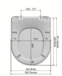 MKW Dario Basic Toilet Seat with Lid, White, with Vario Hinge – AC27-0201