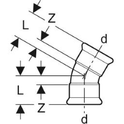 GEBERIT GE Mapress Edelstahl Bogen 30 Gr. d88,9mm  – 36129