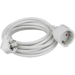 GEBRO Schutzkontakt-Verlängerungskabel 5m H05VV-F 3G1,5 mm² weiß   – K2605