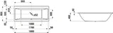 LAUFEN Laufen Pro Bathtub Built-in Version 180x80cm, Acrylic, White – H2329500000001