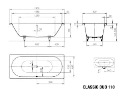 KALDEWEI Kaldewei Classic Duo Bathtub white 180x80cm – 291000010001