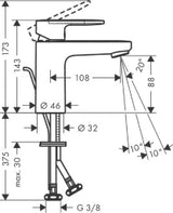 HANSGROHE HG Basin Mixer 100 Vernis Blend CoolStart Chrome – 71585000