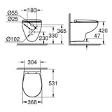 GROHE Grohe Bau Ceramic Wall-Mounted WC Set with Soft-Close Toilet Seat – 39 351 000