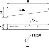 OBO Wall and Mast Cantilever Arm with Fixing Screw M10x25 W110mm Steel Strip Galvanized – 6424716