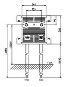 MHS mhs surface-mounted shower 240 outlet 153mm Uni pipe: Viega Raxofix – 24641VR0000A00
