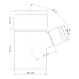 POLOPLAST PP Branch Y-Fitting POLO-KAL XS DN 110/50/67Degree – 102225