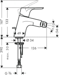HANSGROHE HG Focus Single Lever Bidet Mixer DN15 Chrome – 31920000
