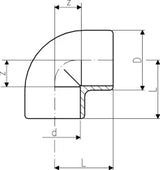 FISCHER GEORG GF Winkel 90° PE80 d 40   – 733100109