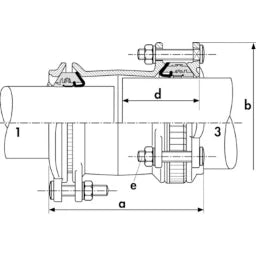 FISCHER GEORG Multi Joint Pipe coupling-screw A2 powder-coated Fig. 3007 DN100 for OD 104-132 – 709305616