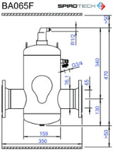 EDER SPIROTECH SpiroVent DN65 with flange (PN16), 10 bar/110°C – 2100025