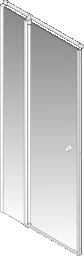 PALME Palme Top Drive R Pendeltür an Fixteil 880x2000mm ESG klar Alusilber  – TOTD290/H1/20