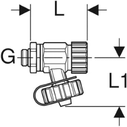 GEBERIT GE Drain valve G1/4 for Mepla and Mapress Globe Valve – 241.576.00.1