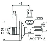 SCHELL SCHELL 3/8" Angle Valve with Push Rosette – 04 916 06 99