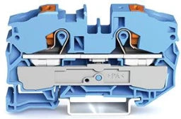WAGO 2-Leiter-Durchgangsklemme mit Drücker 16 mm², blau   – 2216-1204