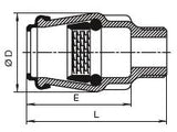 HAWLE Transition Iso K 6110 5/4" (OD 40mm) x 1" – 5005453