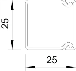 OBO Wand- und Deckenkanal mit Bodenlochung 2 5x25x2000 Polyvinylchlorid reinweiß RAL  – 6191053