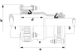 FISCHER GEORG Multi Joint Red.Kuppl.Schrb.A2 pulverb. Fig.3107 DN 300(315-356) x 250(267-310)  – 709405686