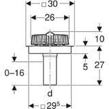 GEBERIT GE Pluvia DWE 25L for foils d90 359098 – 359.098.00.1