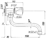 SCHMIEDL GS Schwenkventil 1/2"   – GS0800P