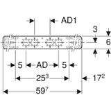GEBERIT GE Mepla Drop-down wall plate, double, AD 7.3 and 15.3cm – 601.732.00.1