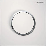 GEBERIT GE Urinal Control Type 10 Manual Pneumatic, Round, White/Chrome, Plastic – 116.015.KJ.1