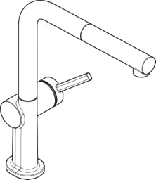 HANSGROHE HG Spültischmischer 270 Talis M54 Ausziehauslauf 1jet mattschwarz   – 72808670