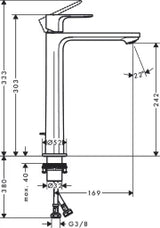 HANSGROHE HG Basin Mixer Rebris E 240 CoolStart with Pop-up Waste Set - 72581670
