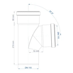 POLOPLAST PO Abzweig POLO-KAL NG DN 110/110/87Grad   – 02232