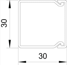 OBO Wand- und Deckenkanal mit Bodenlochung 3 0x30x2000 Polyvinylchlorid reinweiß RAL  – 6191096
