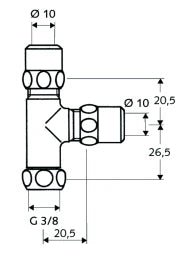 SCHELL SCHELL T-Stück chrom 3/8x10x10mm  – 04 100 06 99