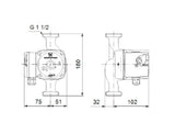 GRUNDFOS Grundfos Circulator Pump UPS 25-40 N 180mm 1x230V G1_1/2 – 96913060