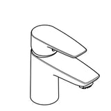 KLUDI Kludi Pure&Solid WT-Einhandmischer 75 DN15 mit Ablaufgarnitur   – 342760575