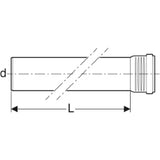 GEBERIT GE Silent-Pro Pipe with Socket d110x1500mm – 393.505.14.1