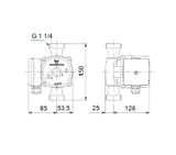 GRUNDFOS Grundfos Circulator Pump UP 20-45 N 150mm 1x230V G1_1/4 - 99255562