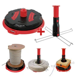 RUNPOTEC XB 300 + MULTIFUNCTION MANDREL SET Professional Cable Dispenser for Drums, Coils – 10174