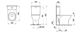 LAUFEN LF Lua close-coupled WC TS wgr 82408.6 rimless, 360x650 white – H8240860000001