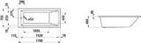 LAUFEN Laufen Pro Acrylic Bathtub, Built-in Version, 169.5x75.5cm, White – H2319500000001