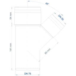 POLOPLAST PP Branch POLO-KAL XS DN 75/50/45Degree – 102218