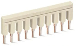 WAGO Comb-style Jumper Bar, insulated, 10-pole, light gray – 2002-410