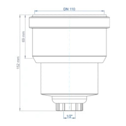 POLOPLAST PO condensate connection with socket POLO-KAL DN 110 / 1/2" – 03716