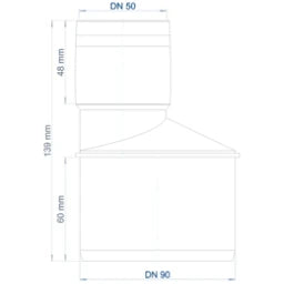 POLOPLAST PO Transition Pipe POLO-KAL XS DN 90/50 – 102885