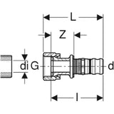 GEBERIT GE Mepla Transition RG with union nut, d40mm x G1 1/4 - 605.589.00.5