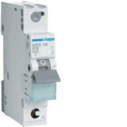 HAGER MCB 1-pole 6kA B-16A 1-module QC - MBS116