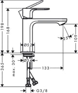HANSGROHE HG Single Lever Basin Mixer Rebris S 110 CoolStart without Pull Rod Chrome – 72520000