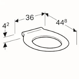 GEBERIT SANITAER Geberit Renova Comfort Basic WC-Sitzring weiß, antibak, m. edst. Scharnierwelle  – 572860000