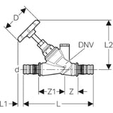 GEBERIT GE Mepla Oblique Seat Stop Valve RG d40mm – 605.032.00.1