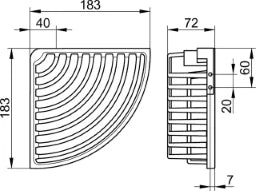 KEUCO Keuco Eckschwammkorb abnehmbar tief 263x180x72mm chrom  – 24944010100