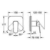 GROHE Grohe Cubeo Single-Lever Shower Mixer Trim Set for 35604 Chrome – 101777 000 0